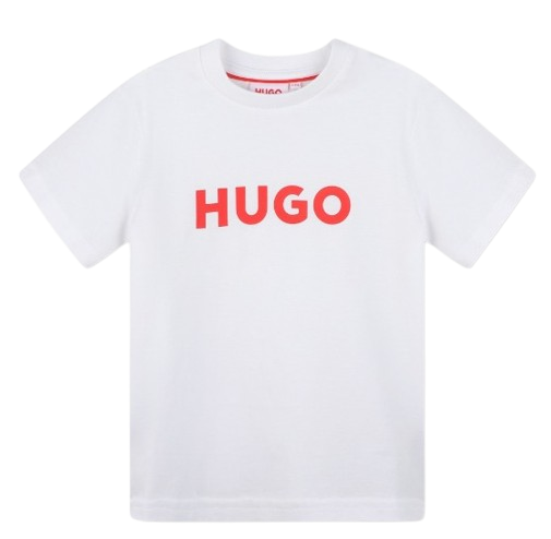 HUGO BOY LARGE LOGO T SHIRT WHITE