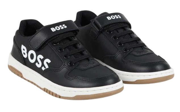 BOSS BOY VELCRO/ELASTIC LACES TRAINER BLACK