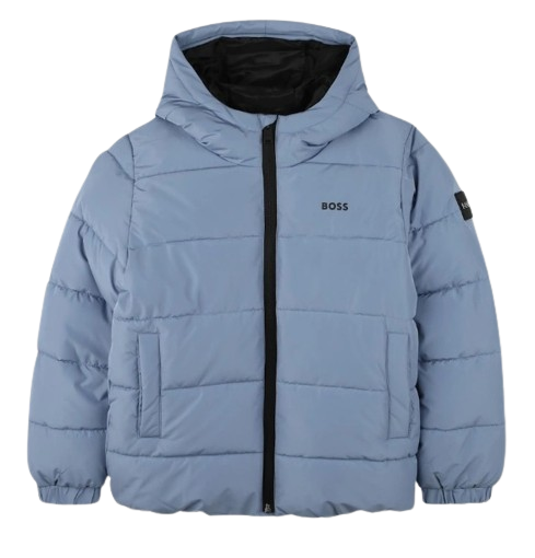 BOSS BOY HOODED  PADDED COAT BLUE