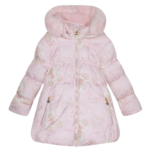 ADEE STELLA FAUX FUR TRIM TEDDY COAT