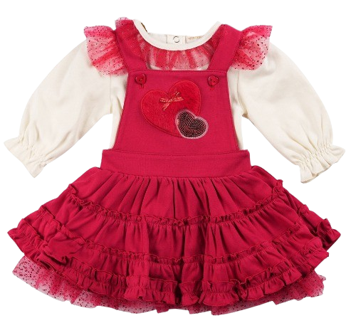 MINTIN BABY GIRL RED PINAFORE DRESS WITH TOP