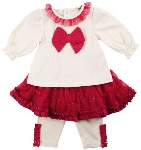 MINTINI BABY GIRL TOP AND TUTU WITH LEGGINGS SET