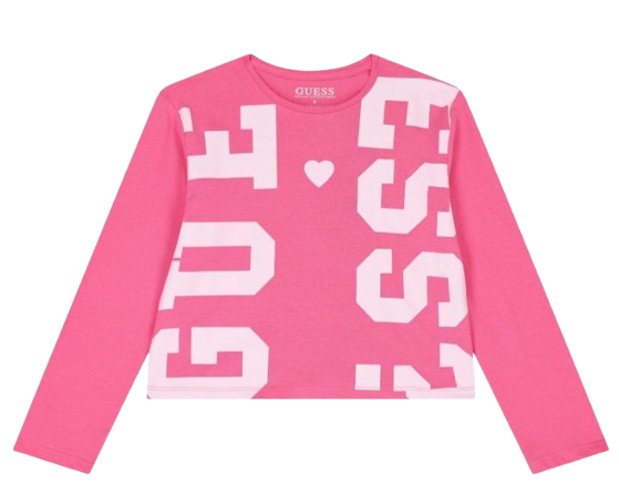 GUESS GIRL LOGO CROPPED TOP