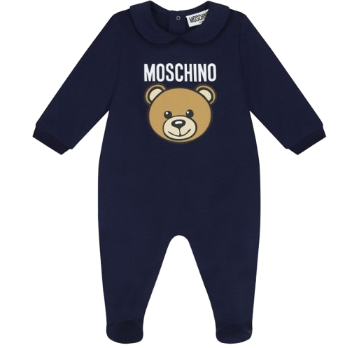 MOSCHINO BABY BOY TEDDY BABYGROW  NAVY