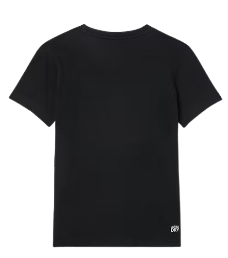 LACOSTE BOY CROC LOGO T SHIRT BLACK