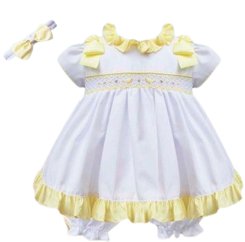 PRETTY ORIGINALS  BABY GIRL SMOCK DRESS WITH PANTS