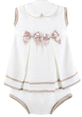 DANDELION BABY GIRL KNITTED BOW DRESS WITH PANTS