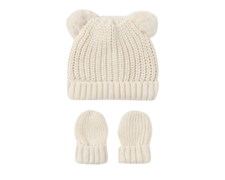 MAYORAL BABY UNISEX KNITTED POM POM PAT WITH MITTS