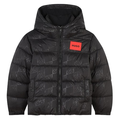 HUGO BOY PUFFER COAT BLACK