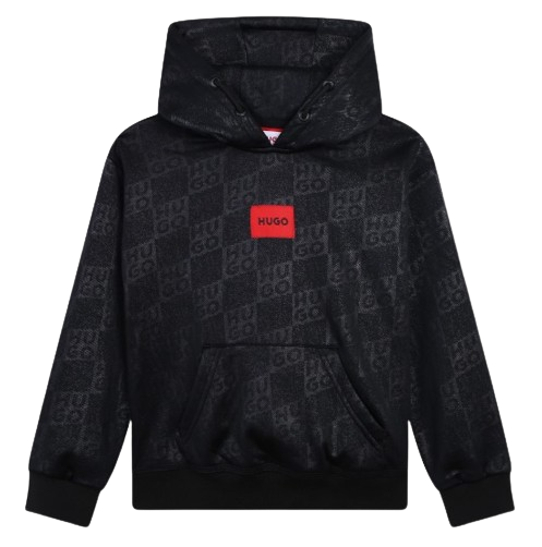 HUGO BOY ALL OVER  LOGO HOODIE