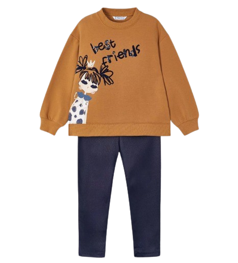 MAYORAL GIRL SWEATSHIRT AND LEGGING SET