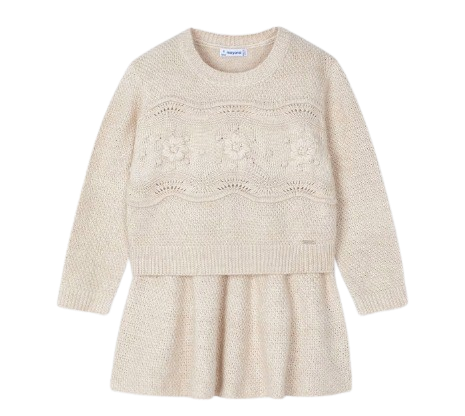 MAYORAL GIRL KNITTED JUMPER AND SKIRT SET