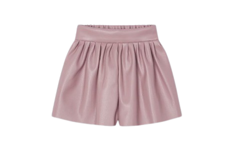 MAYORAL GIRL PALE PINK FAUX LEATHER SHORTS