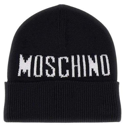 MOSCHINO UNISEX KNITTED BEANIE BLACK