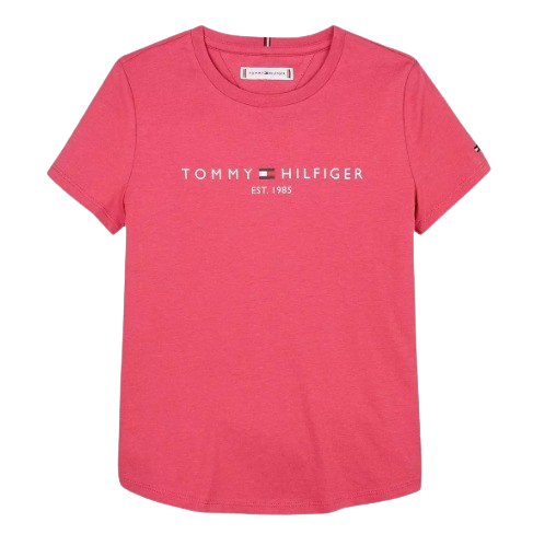 TOMMY HILFIGER BABY GIRL ESSENTIAL COTTON T SHIRT PINK