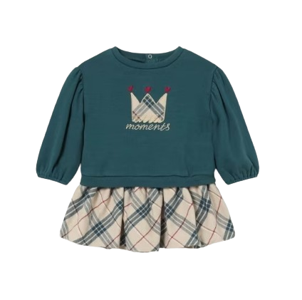 MAYORAL BABY GIRL CHECK SKIRT WITH CREW SWEAT