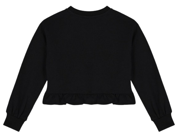 MOSCHINO GIRL FRILL HEM SWEATSHIRT BLACK