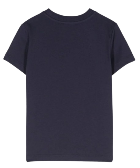 MOSCHINO BOY SMALL TEDDY  LOGO T SHIRT NAVY