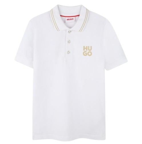 HUGO BOY PIQUE POLO WHITE