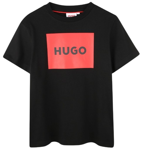 HUGO BOY BOX LOGO T SHIRT BLACK