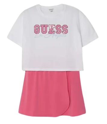 GUESS GIRL T-SHIRT AND WRAP SKIRT SET