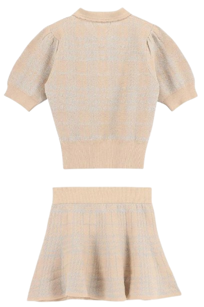 ANGEL FACE GIRL ROSINA STRETCH KNIT  SKIRT SET BEIGE