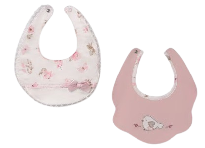 MAYORAL BABY GIRL PACK OF TWO BIBS PINK