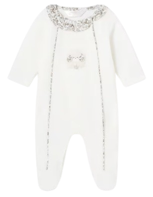 MAYORAL BABY GIRL VELOUR BABYGROW IVORY