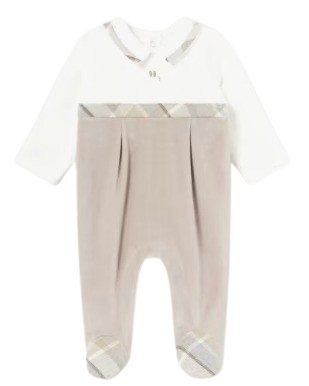 MAYORAL BABY BOY VELOUR  BABYGROW BEIGE