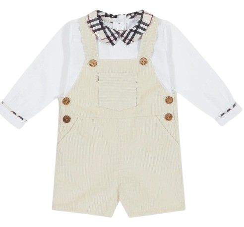 DEOLIND BABY BOY CORD DUNGAREE AND SHIRT SET