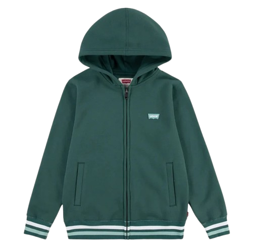 LEVI BOY VARSITY JERSEY ZIP UP GREEN