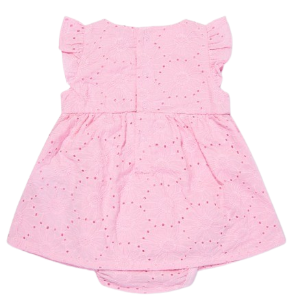 GUESS BABY GIRL BRODERIE ANGLAISE DRESS PINK