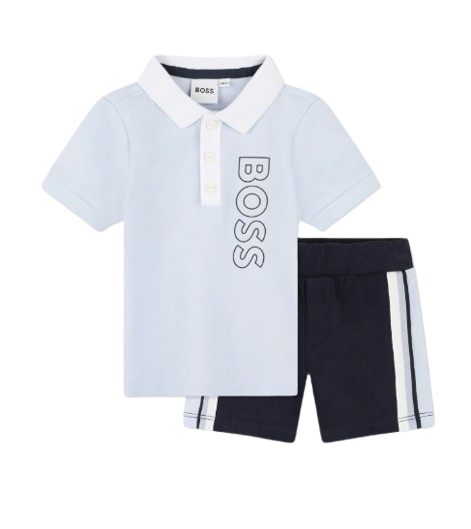 BOSS BABY BOY POLO AND SHORT SET  BLUE