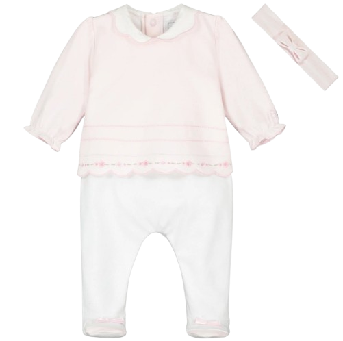 EMILE ET ROSE BABY GIRL ROSEBUD BABYGROW PINK