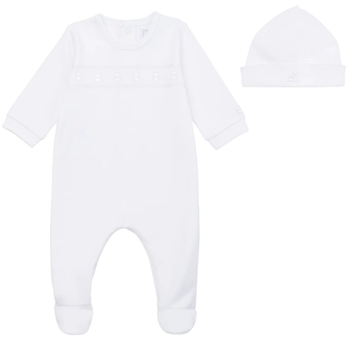 EMILE ET ROSE BABY UNISEX BABYGROW WITH AHT SET WHITE