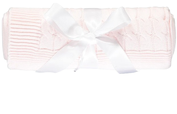 EMILE ET ROSE BABY GIRL KNITTED BLANKET PINK