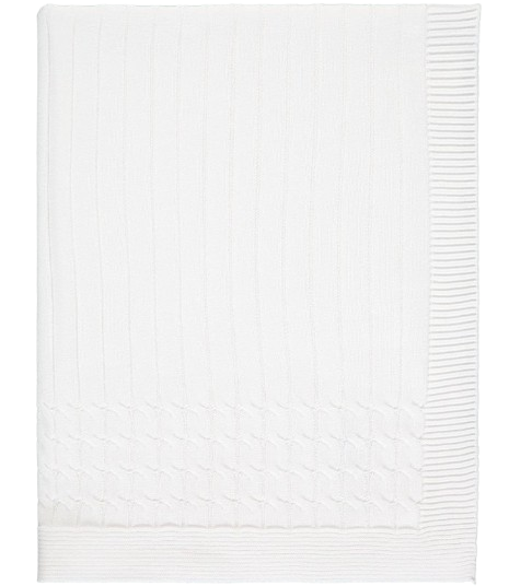 EMILE ET ROSE BABY UNISEX KNITTED BLANKET WHITE