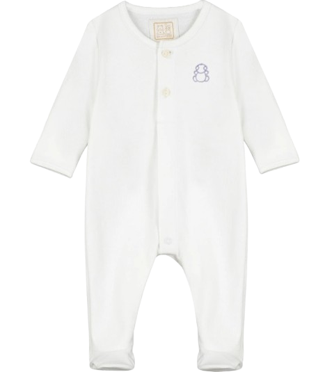 EMILE ET ROSE BABY UNISEX BABYGROWS AND TEDDY  SET WHITE