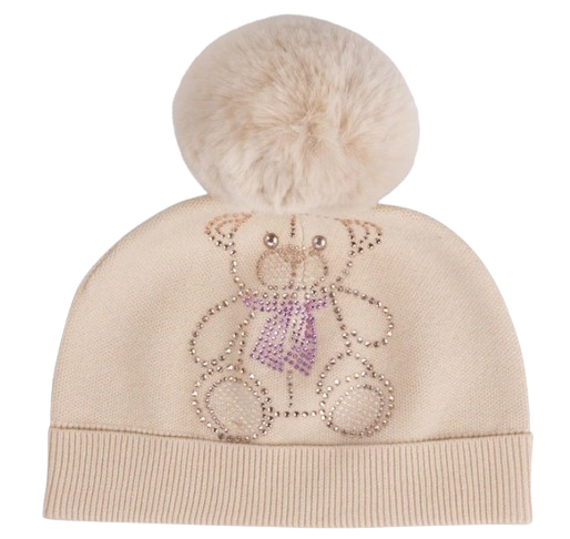 ADEE GIRL SABRINA TEDDY POM POM HAT