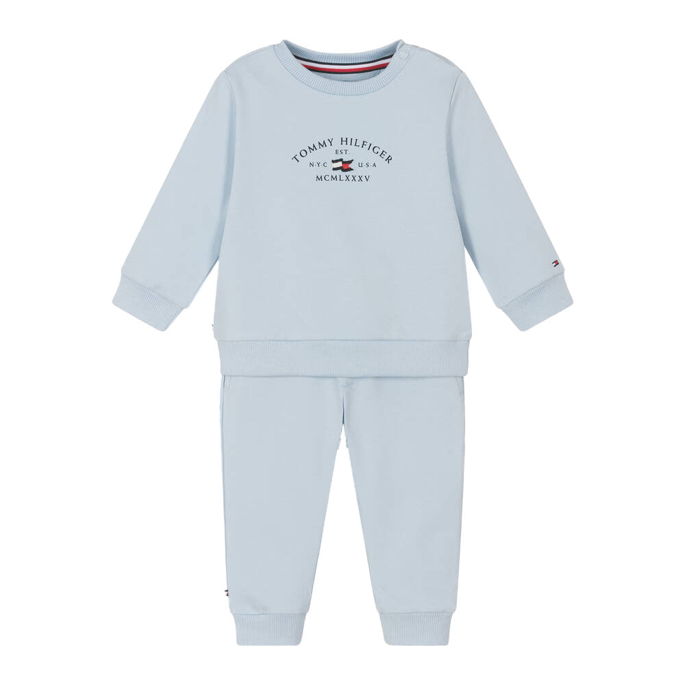 TOMMY HILFIGER BABY BOY ESSENTIAL TRACKSUITE PALE BLUE