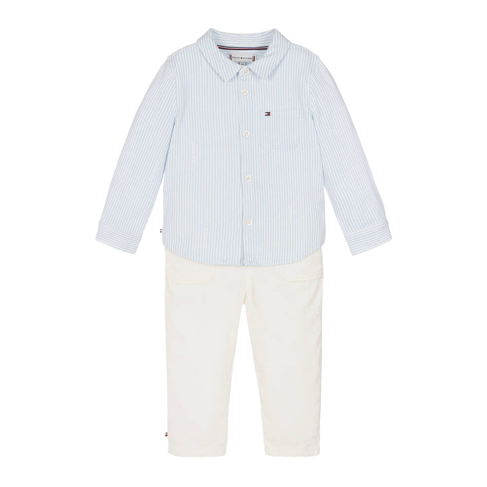 TOMMY HILFIGER BABY BOY SHIRT AND TROUSER SET