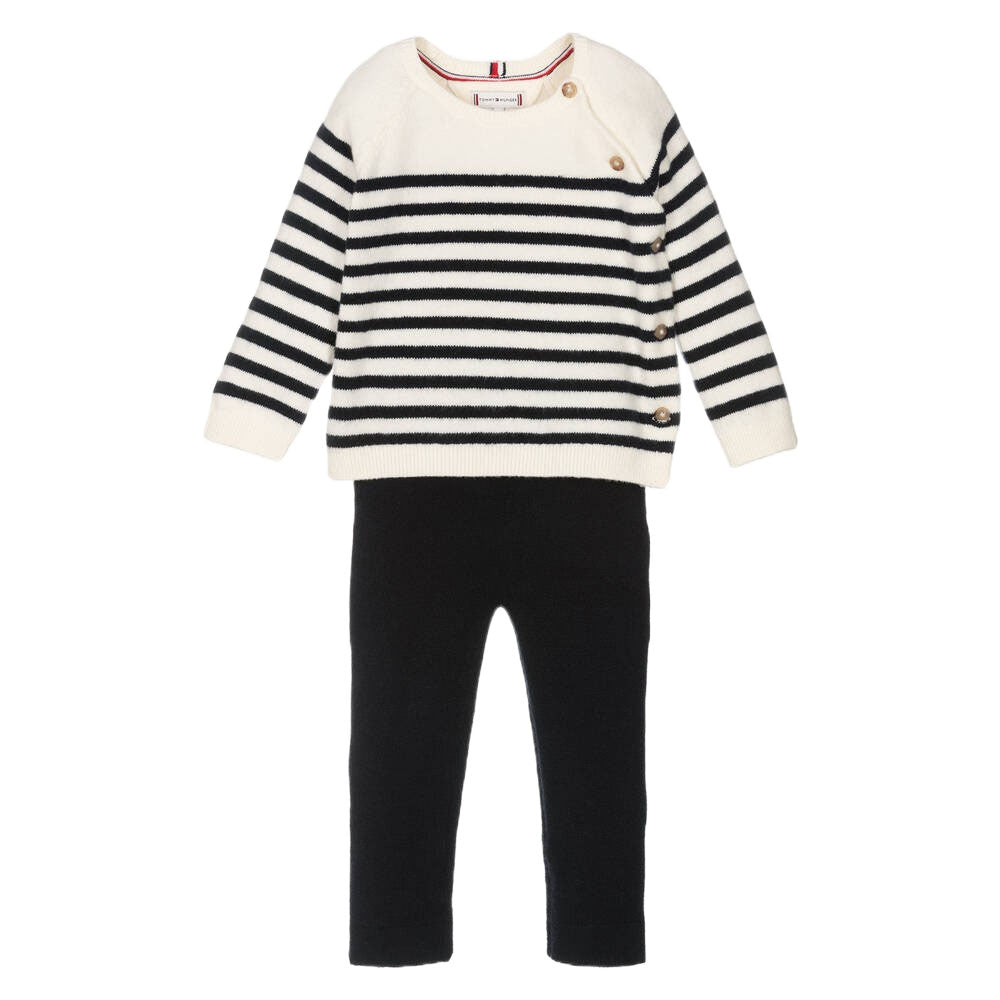 TOMMY HILFIGER BABY UNISEX  KNITTED JUMPER AND LEGGINGS SET