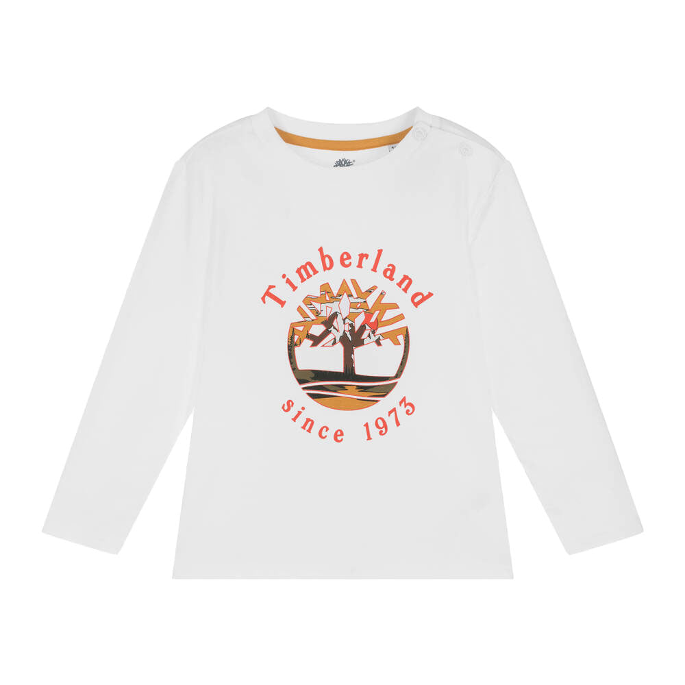 TIMBERLAND BABY BOY COTTON TREE LONG SLEEVED TOP