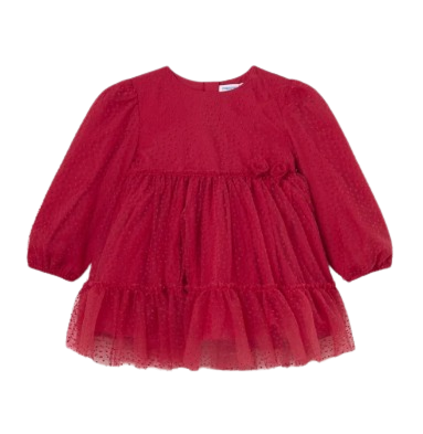 MAYORAL BABY GIRL TULLE DRESS RED