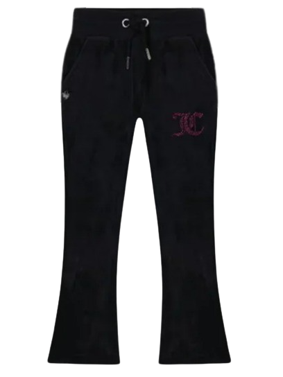 JUICY COUTURE FLARED VELOUR JOGGERS BLACK