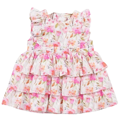 MINTINI BABY GIRL FLORAL TIERED DRESS