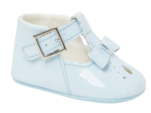 SEVVA BABY GIRL PALE BLUE PATENT SHOE WITH BOW