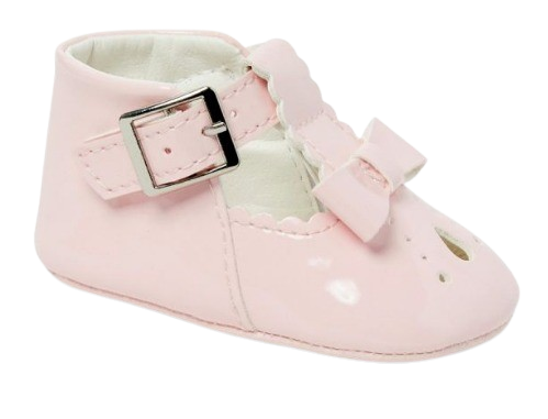 SEVVA  FOOTWEAR BABY GIRL PINK PATENT SHOE WITH BOW