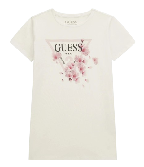 GUESS GIRL FLORAL TSHIRT WHITE