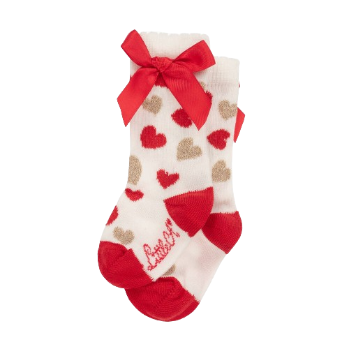 LITTLE ADEE BABY GIRL HAYDEN  KNEE HIGH HEART SOCKS